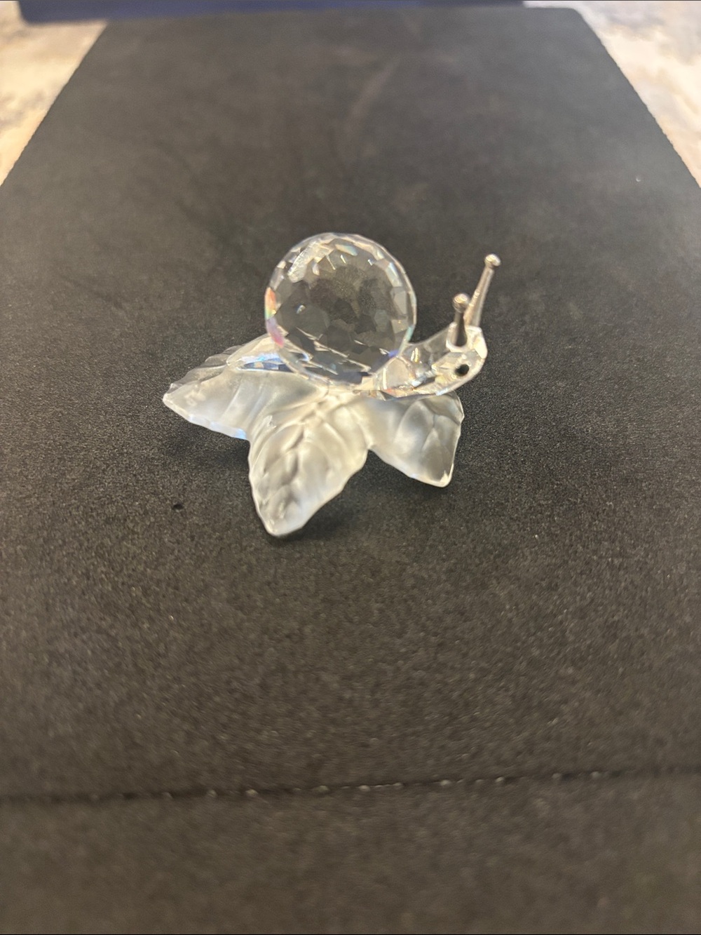 Swarovski Snail on a Vine Leaf